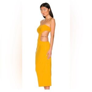 WeWoreWhat Snake Chain Cut Out Maxi Dress in Tangerine Size M